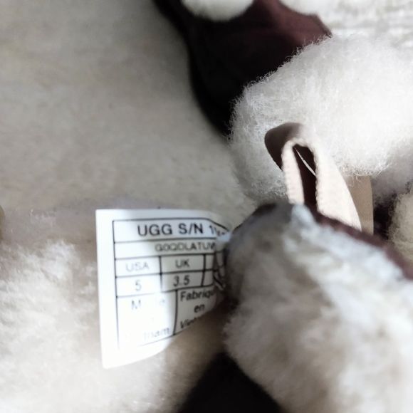 UGG Australia Kallen Suede Moc Toe Pom Pom Slippers  Size 5 Brown #1017541 - Picture 13 of 14